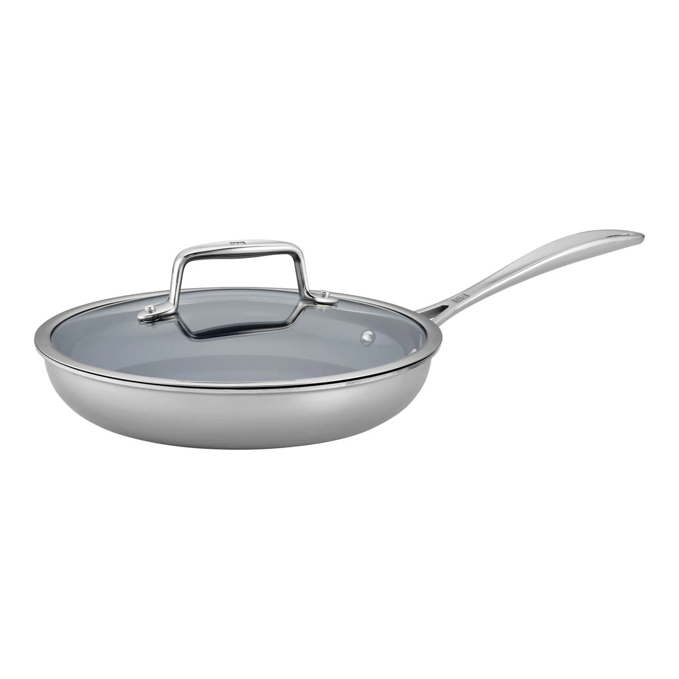 ZWILLING 2pc Stainless Steel Ceramic Nonstick Fry Pan with Lid Set, Clad CFX Series - Inhomebuy