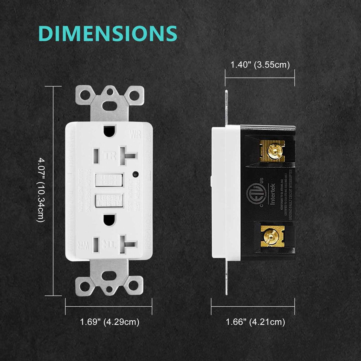 Ucomen Decorator GFCI Receptacle with LED Indicator Tamper Resistant - Inhomebuy