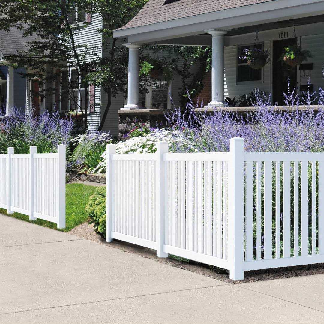 Outdoor Essentials Lafayette 4 ft. x 6 ft. White Vinyl Picket Fence Panel - Inhomebuy