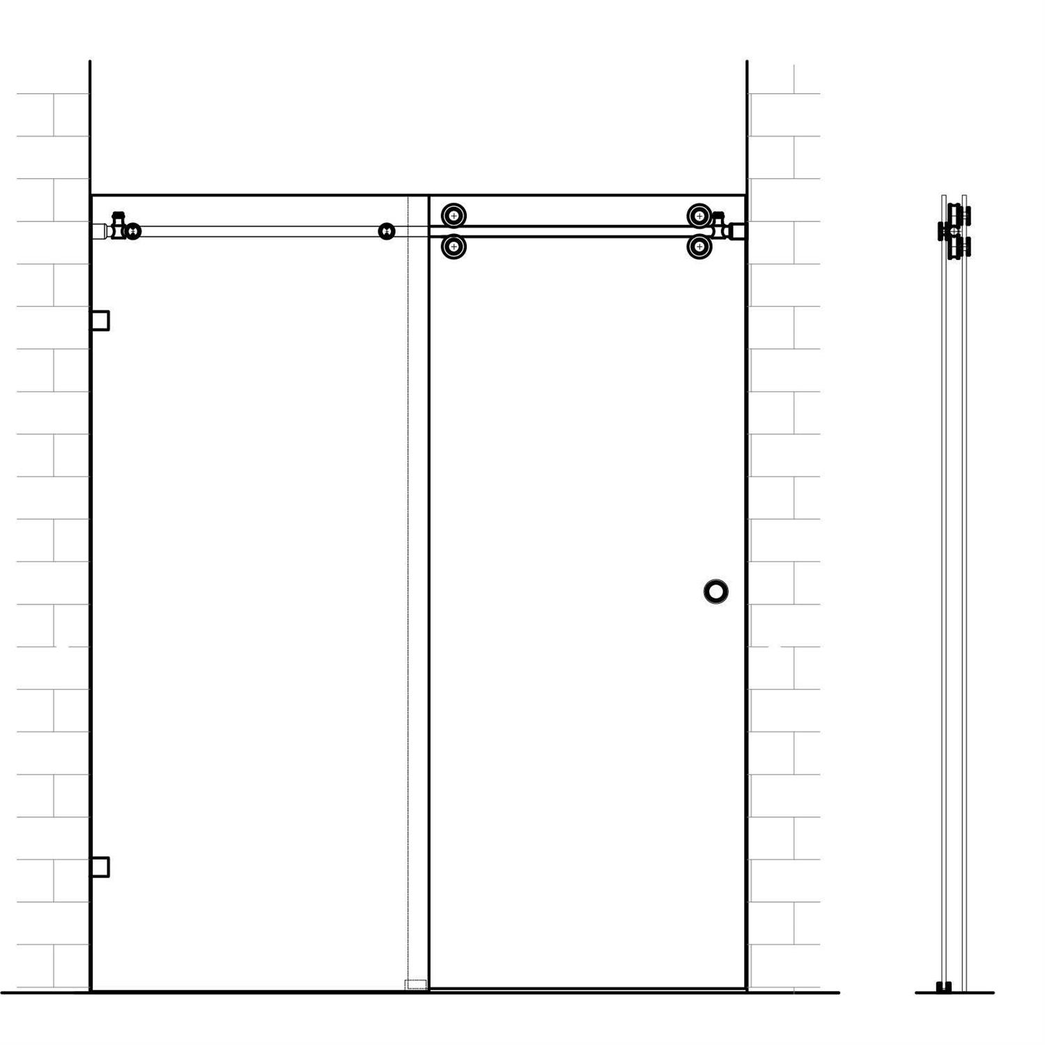 DIYHD M0083 Rail Heavy Duty Barn Hardware Interior Outside Door Sliding M0083-5FT - Inhomebuy