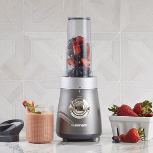 Cuisinart Compact Blender & Juice Extractor Combo: 450W, 16oz travel cup, metallic gray | BJC-550C - Inhomebuy