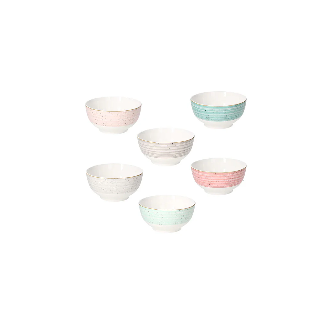 Pepper Bamboo Bowl Set 6pcs, 14cm - Inhomebuy
