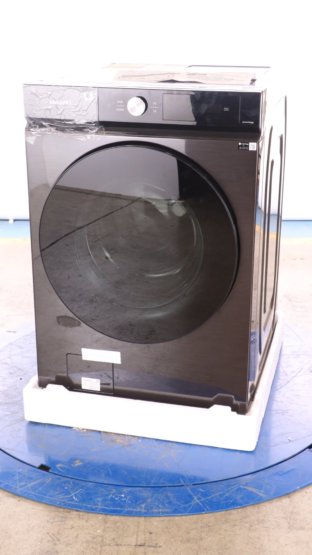 SAMSUNG BESPOKE 27 IN. 5.3 CU. FT. BLACK STAINLESS STEEL FRONT LOAD WASHER WITH SUPERSPEED FEATURE - - Inhomebuy