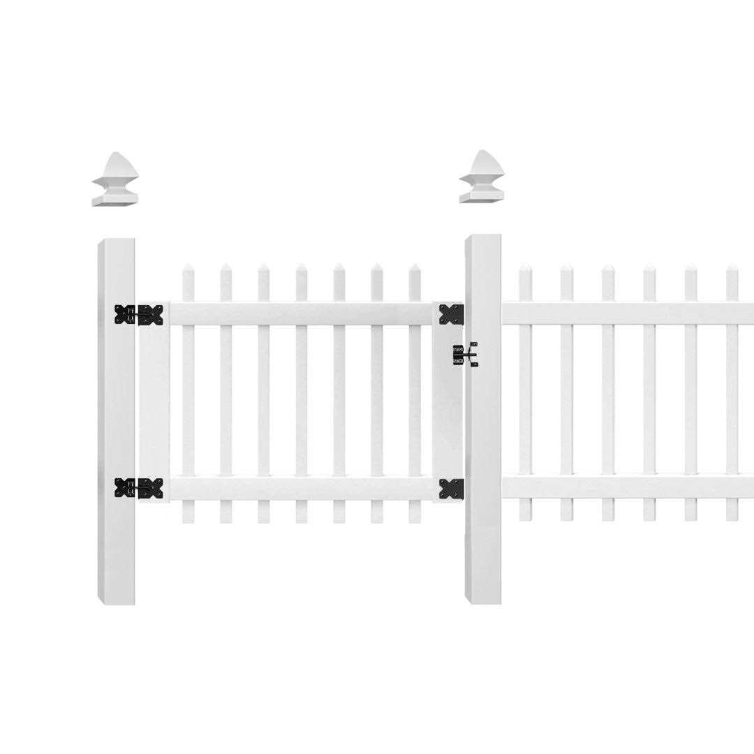 Outdoor Essentials Lewiston 6-ft H x 6-ft W White Vinyl Lattice-Top Fence Panel - Inhomebuy