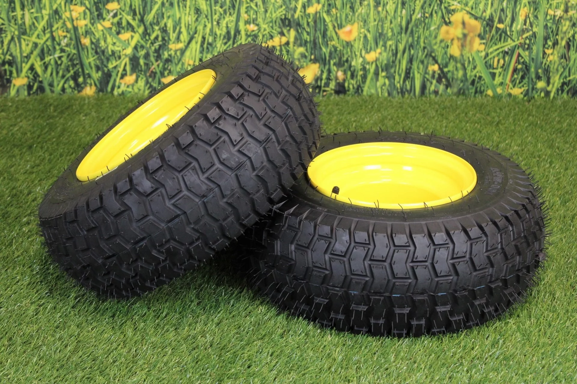Antego Tire and Wheel (Set of 2) 16x6.50-8 Tires & Wheels 4 Ply for Lawn & Garden Mower Turf Tires .75