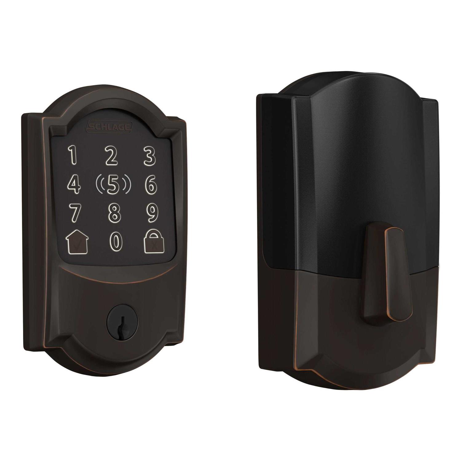 Schlage BE499WB-CAM Encode Plus Camelot Touchscreen Electronic Deadbolt with WiFi - Inhomebuy