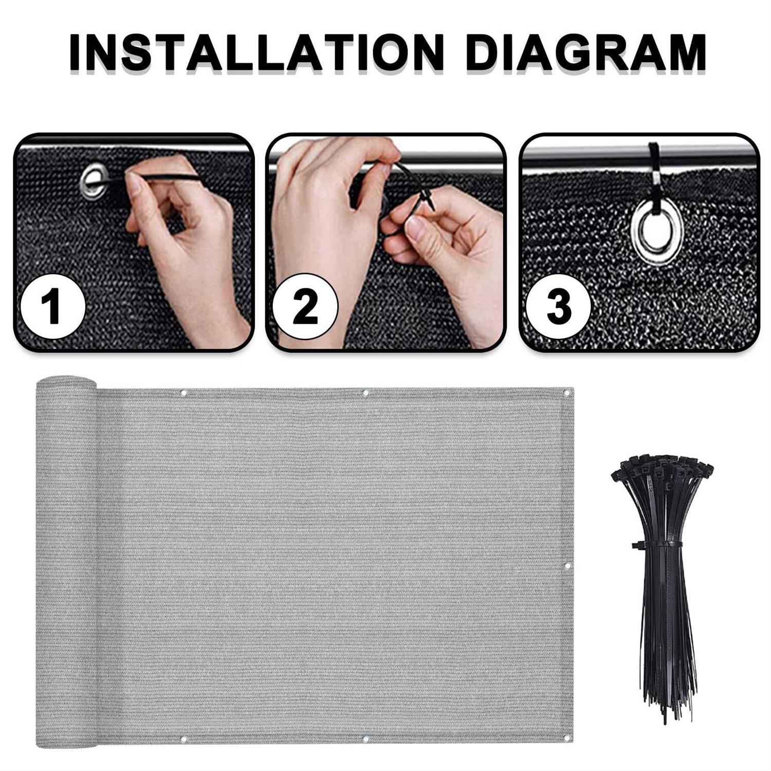 Love Story 3′ x 10′ Balcony Privacy Screen Fence Cover Mesh for Deck Patio Porch Railing - Inhomebuy