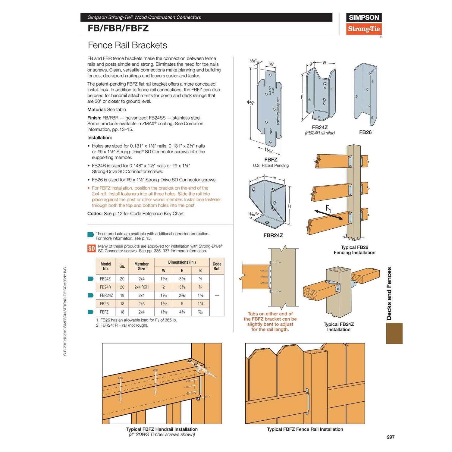 Simpson Strong-Tie FB26 Fence Bracket - Inhomebuy