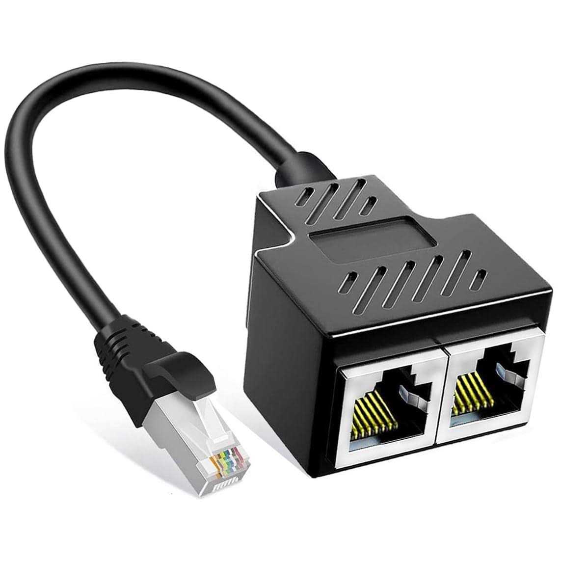 Ethernet Splitter 1 to 2 RJ45 Network Adapter Suitable for Computer/Router/Network Box with RJ45 Interface - Inhomebuy