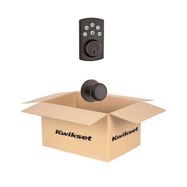 Kwikset Powerbolt2 Single Cylinder Electronic Deadbolt Featuring Smartkey Security and Balboa Passage Lever - Inhomebuy