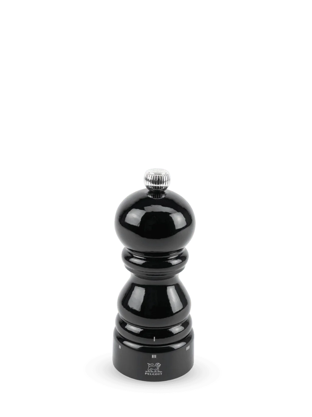 Peugeot Paris u'Select Salt Mill in Wood Black Lacquered 12 cm - 5in - Inhomebuy