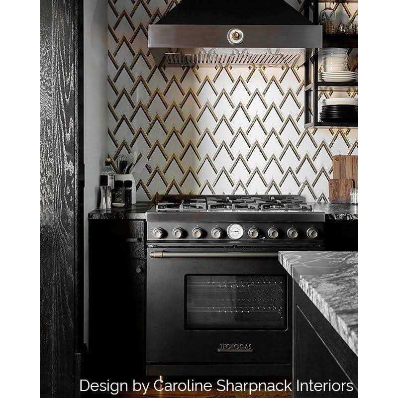 Ogee 4.23 x 5.28 Marble Chevron Mosaic Wall Tile Ivy Hill Tile - Inhomebuy