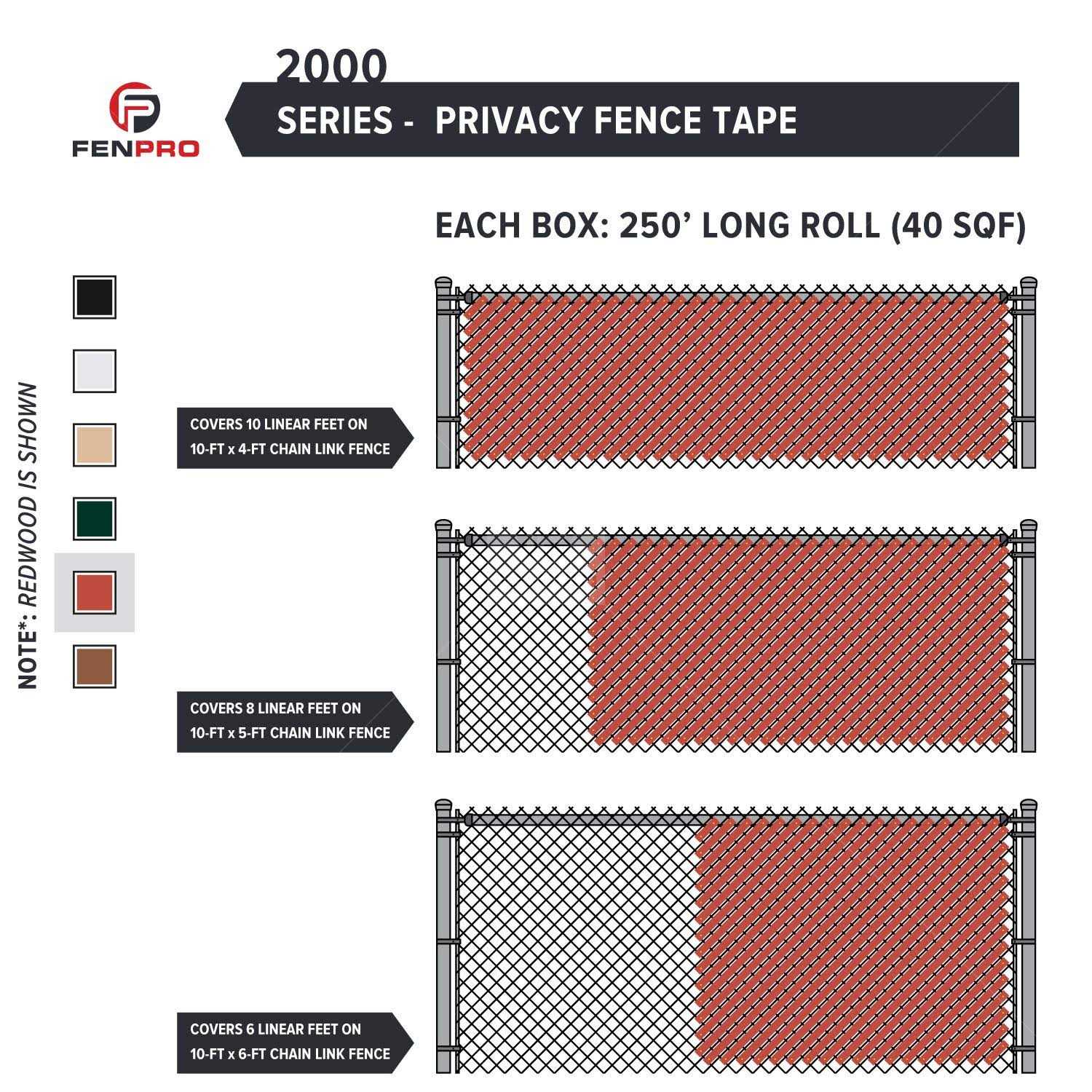 Fenpro Chain Link Fence Privacy Tape - Inhomebuy