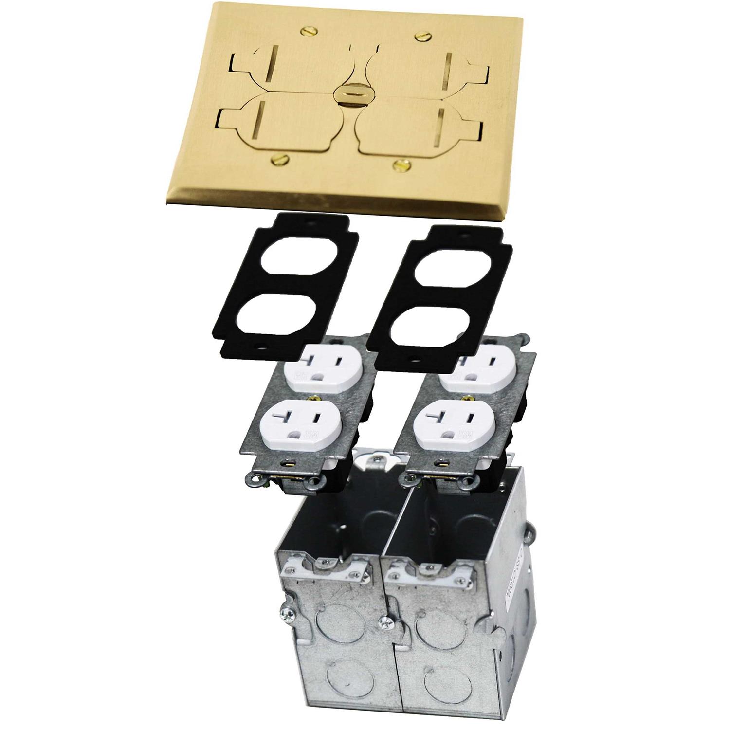 Enerlites Weatherproof Outlet Box with Three Threaded Outlets Outdoor Electrical Box - Inhomebuy