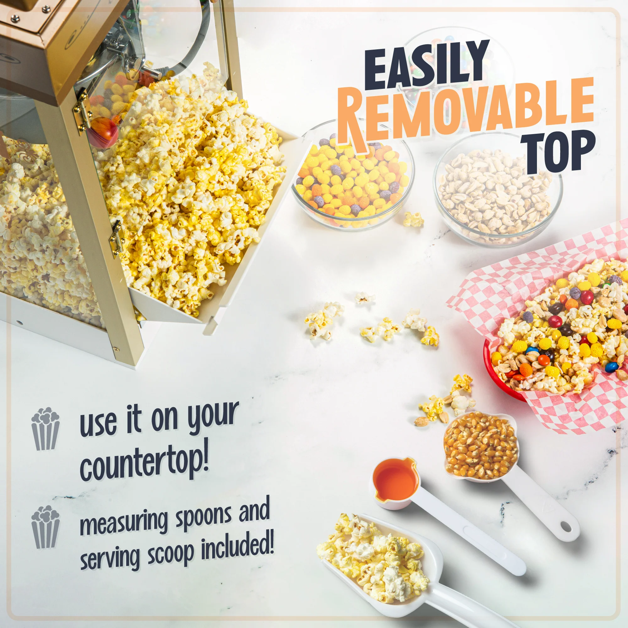 Candy & Snack Dispensing 8 Oz. Popcorn Cart - Inhomebuy