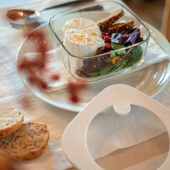 Store & More Leak-Proof Glass Fridge/ Freezer/ Microwave Container (S) White - Inhomebuy