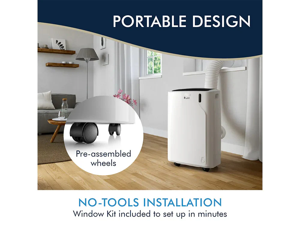 DeLonghi Portable Air Conditioner: 11,500 BTU/h, white | PACEM370 - Inhomebuy