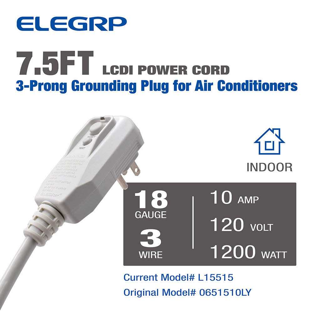 ELEGRP L15515 LCDI Power Cord Plug for A/C Air Conditioner - Inhomebuy