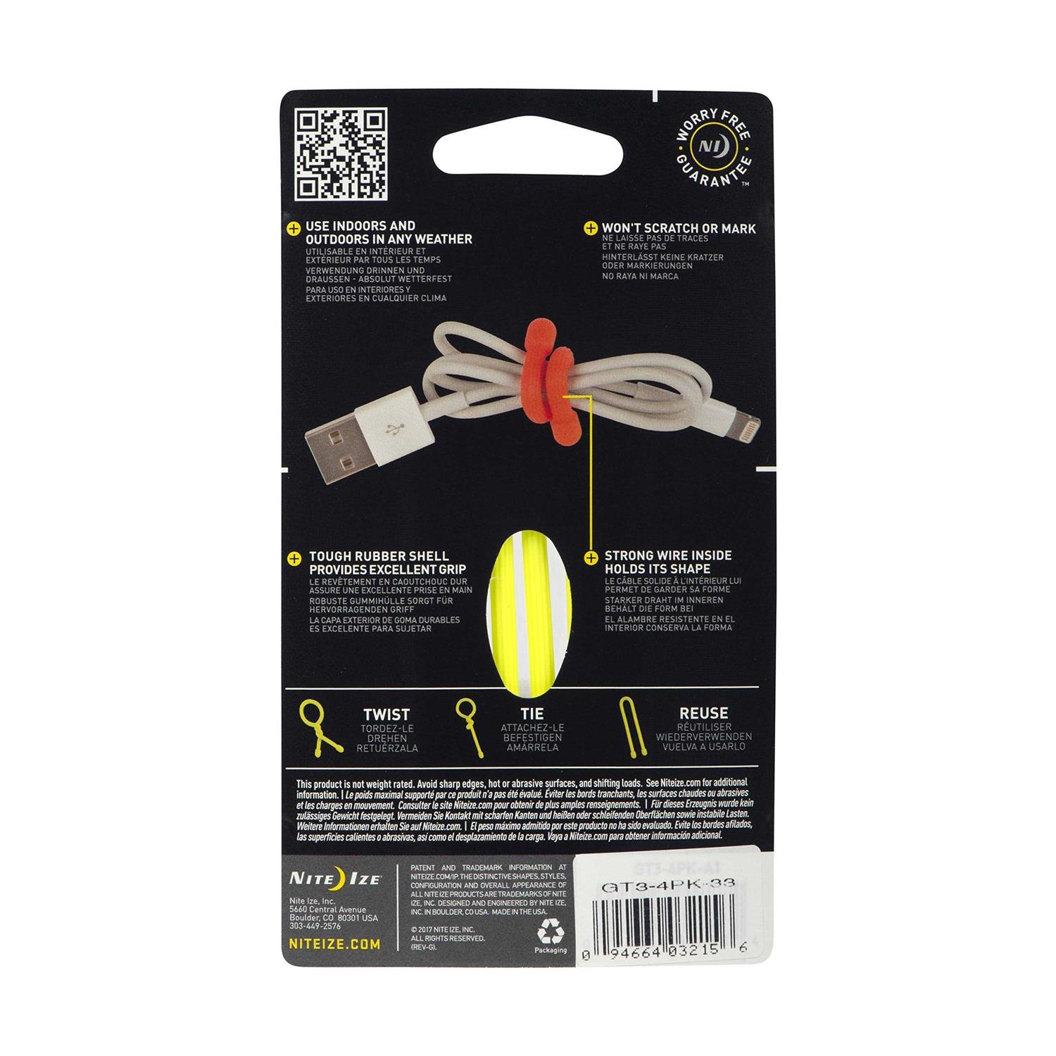 Nite Ize Gear Tie Reusable Rubber Twist Tie - Inhomebuy