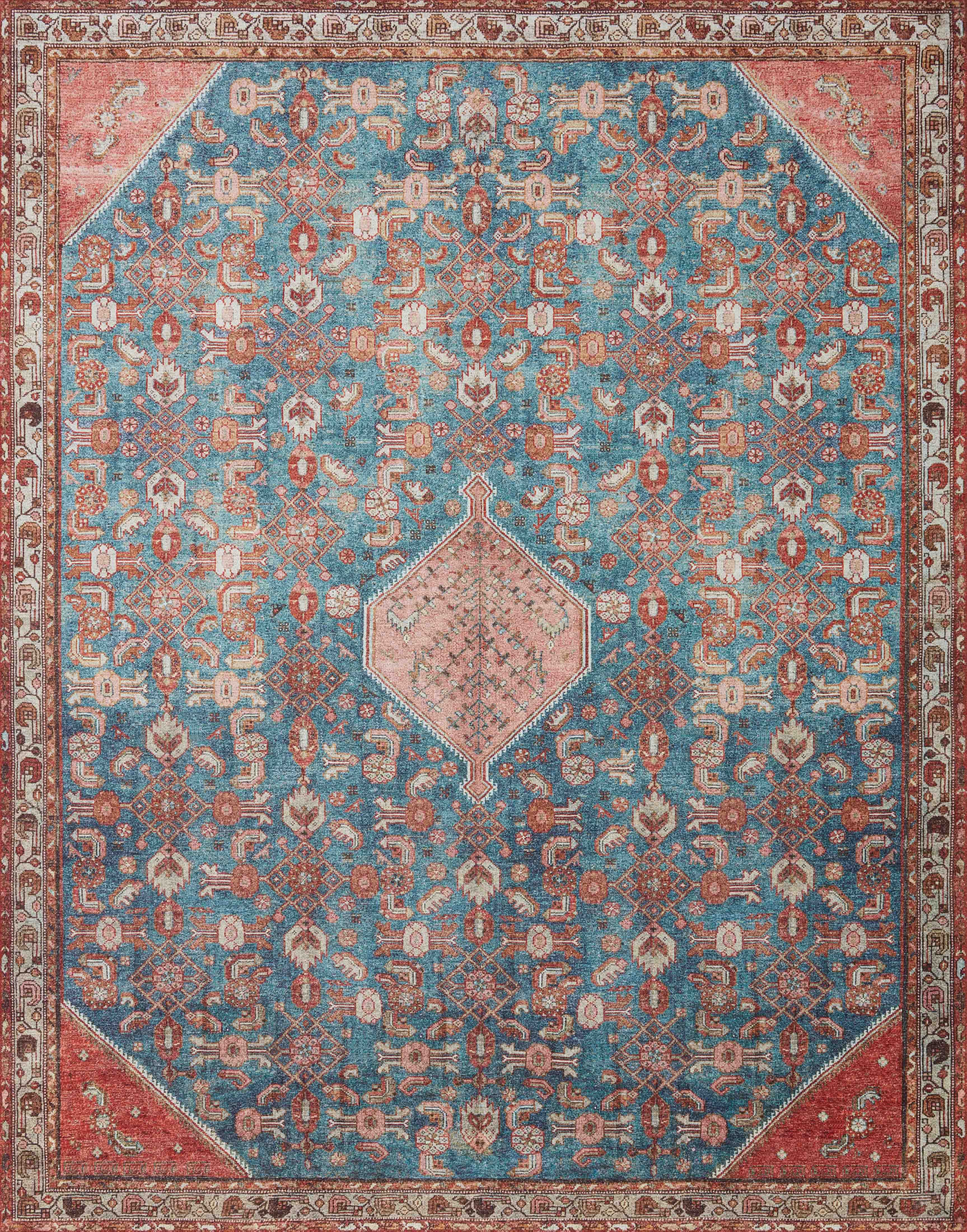Loloi II Layla Collection Rug in Marine, Clay - 2'3