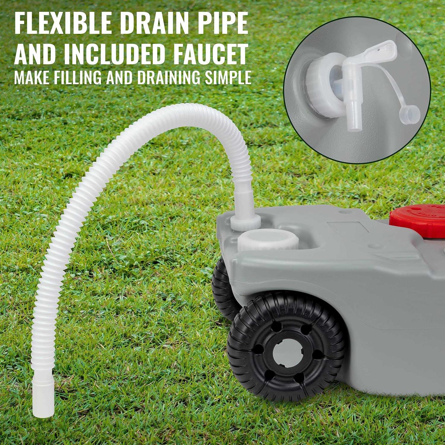 Hike Crew 6 Gallon Waste Portable RV Sewer System Holding Tank for Black Water - Inhomebuy