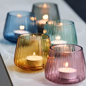 Candlelight Kusintha Votive Height 7.5 cm 2 Pcs Amber - Inhomebuy