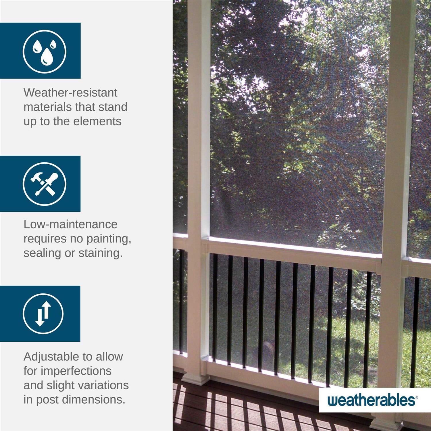 Weatherables Augusta 6 ft. H x 8 ft. W White Vinyl Privacy Fence Panel Kit - Inhomebuy