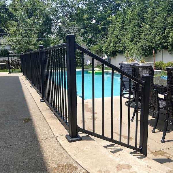 Weatherables Stanford 36 in. H x Textured White Aluminum Stair Railing Kit - Inhomebuy