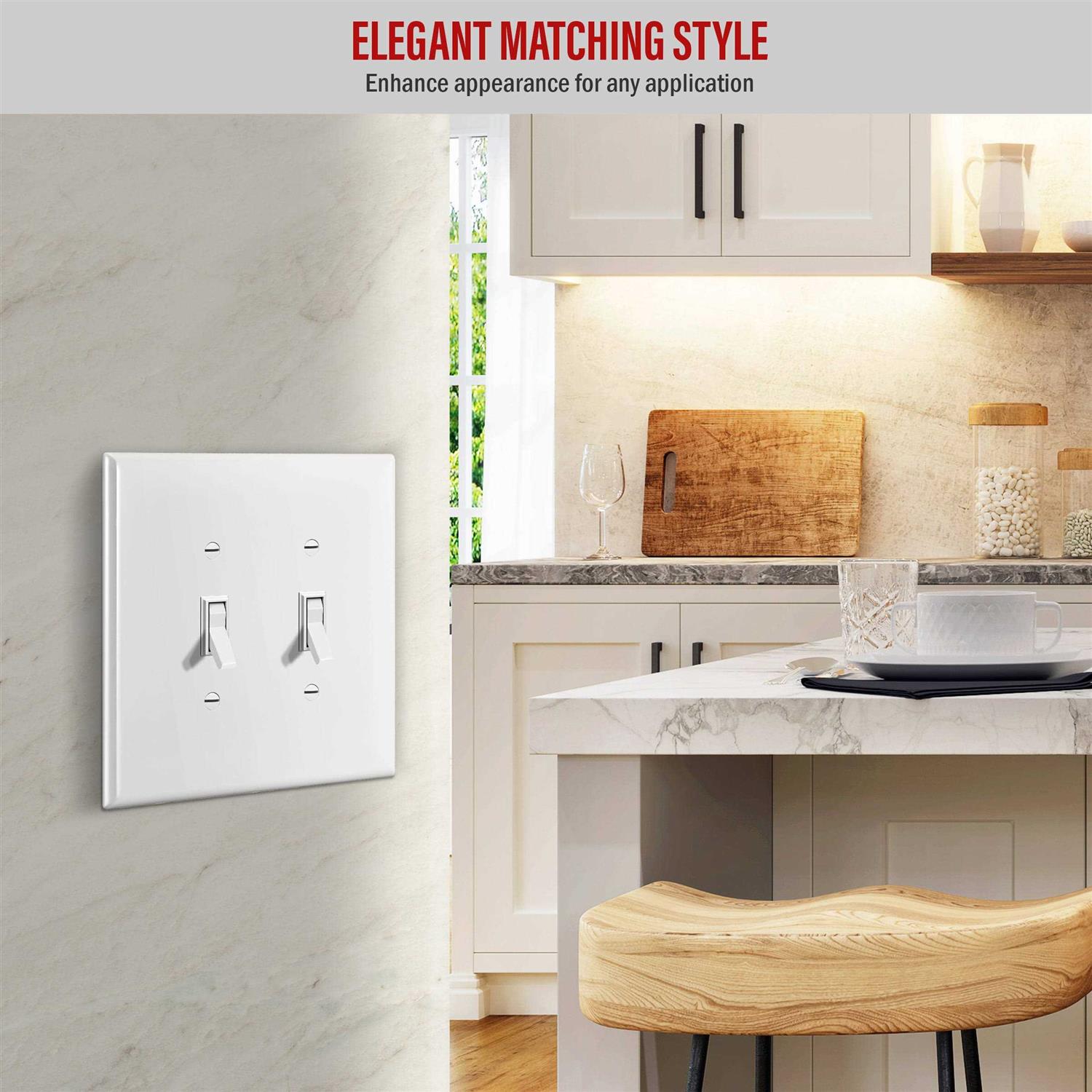 Enerlites Double Paddle Rocker Decorator Switch Ground Terminal - Inhomebuy