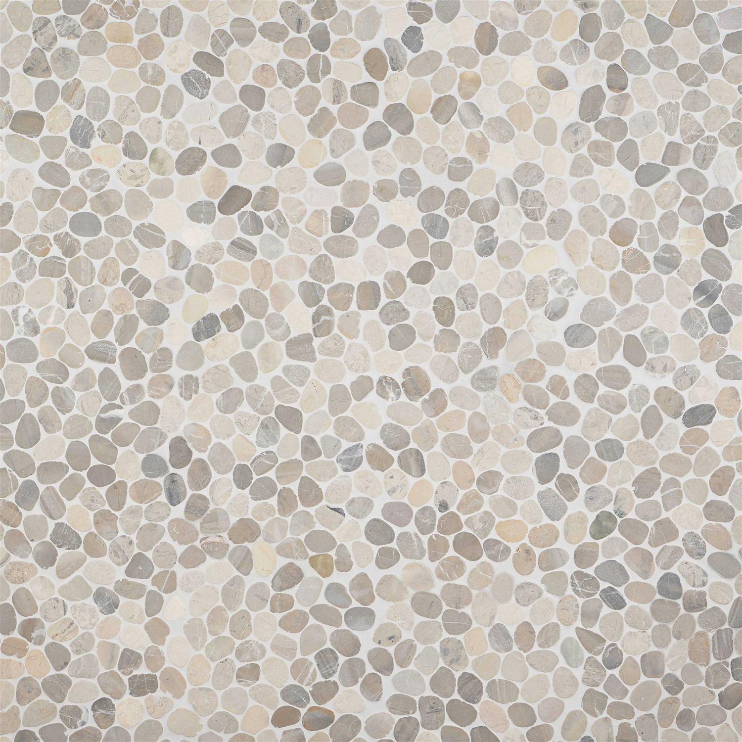 Countryside Oval Natural Pebble Stone Mosaic Wall & Floor Tile Ivy Hill Tile Color: Black - Inhomebuy