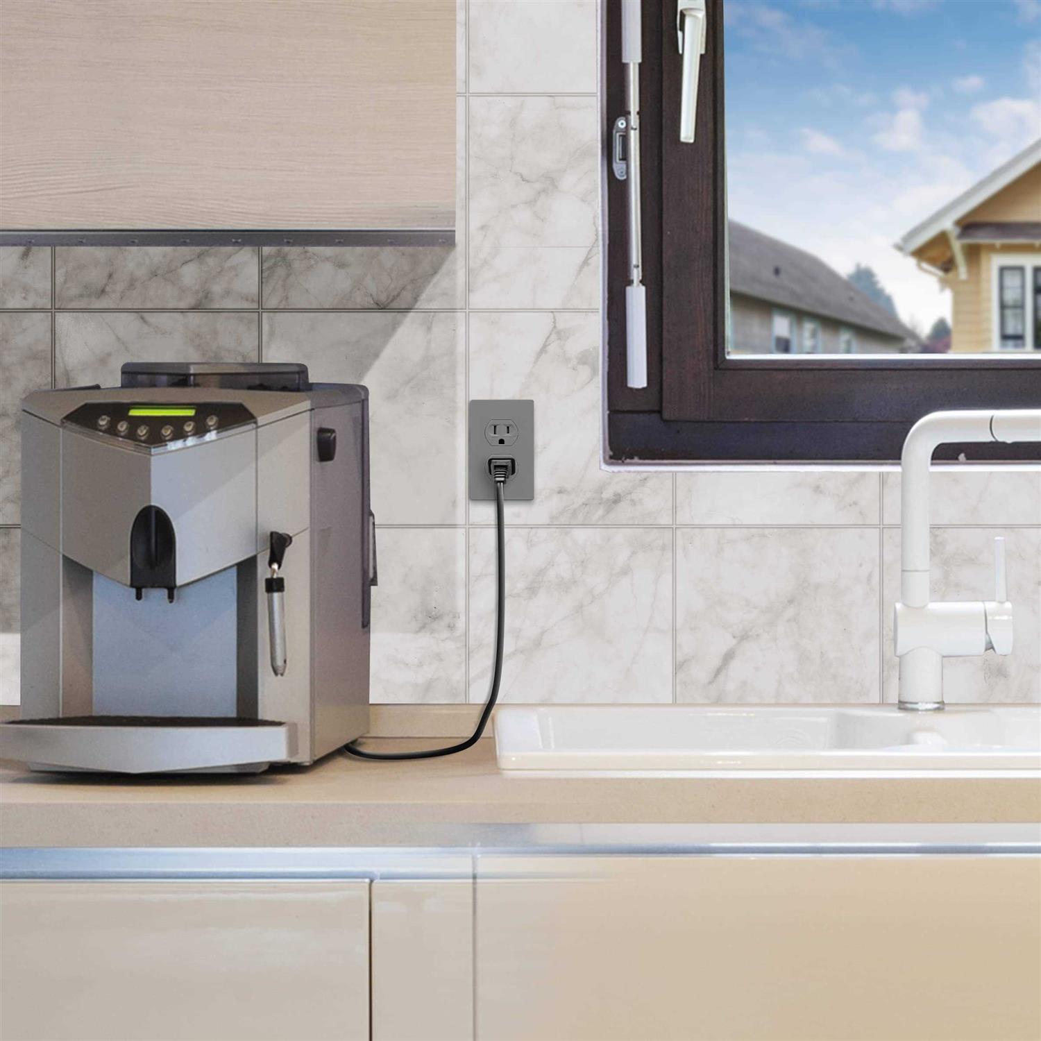 Enerlites Duplex Outlet Receptacle Cover Screwless Wall Plate - Inhomebuy