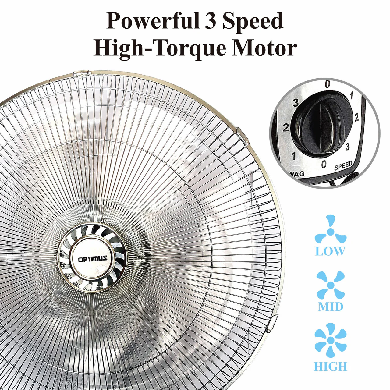 Optimus Wall-Mounted Fan High Velocity 18'' | F-4187 - Inhomebuy