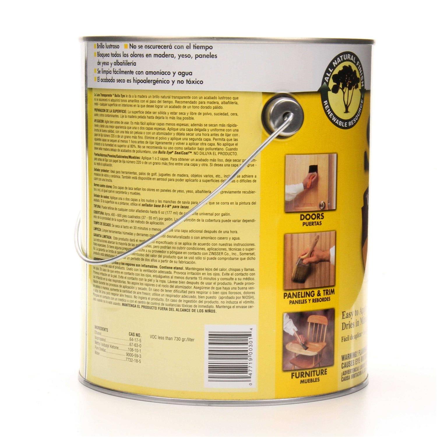 Zinsser Bulls Eye Sealcoat Sanding Sealer - Inhomebuy
