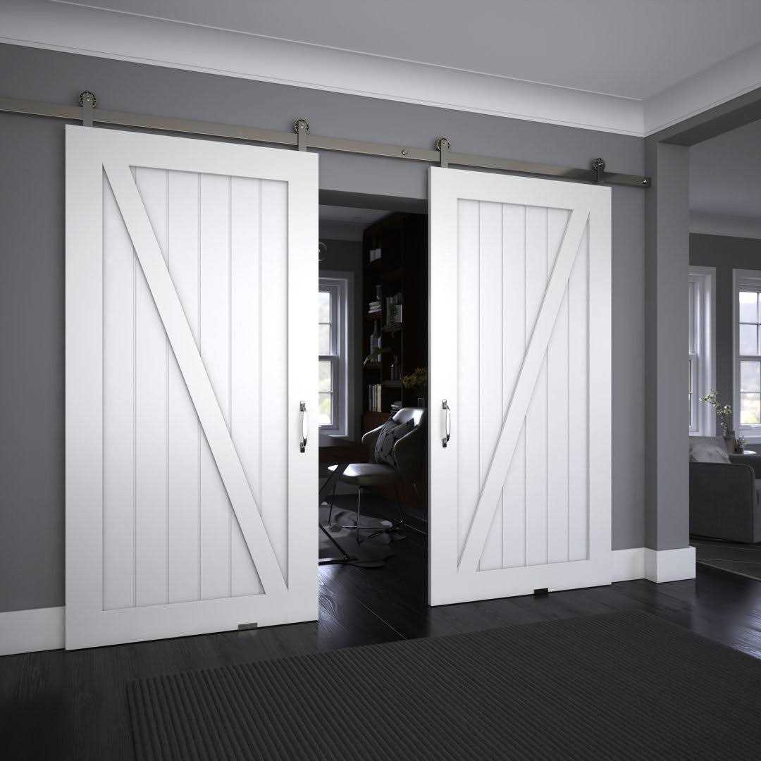 EightDoors Z-Shape Solid Wood Core Barn Door - Inhomebuy