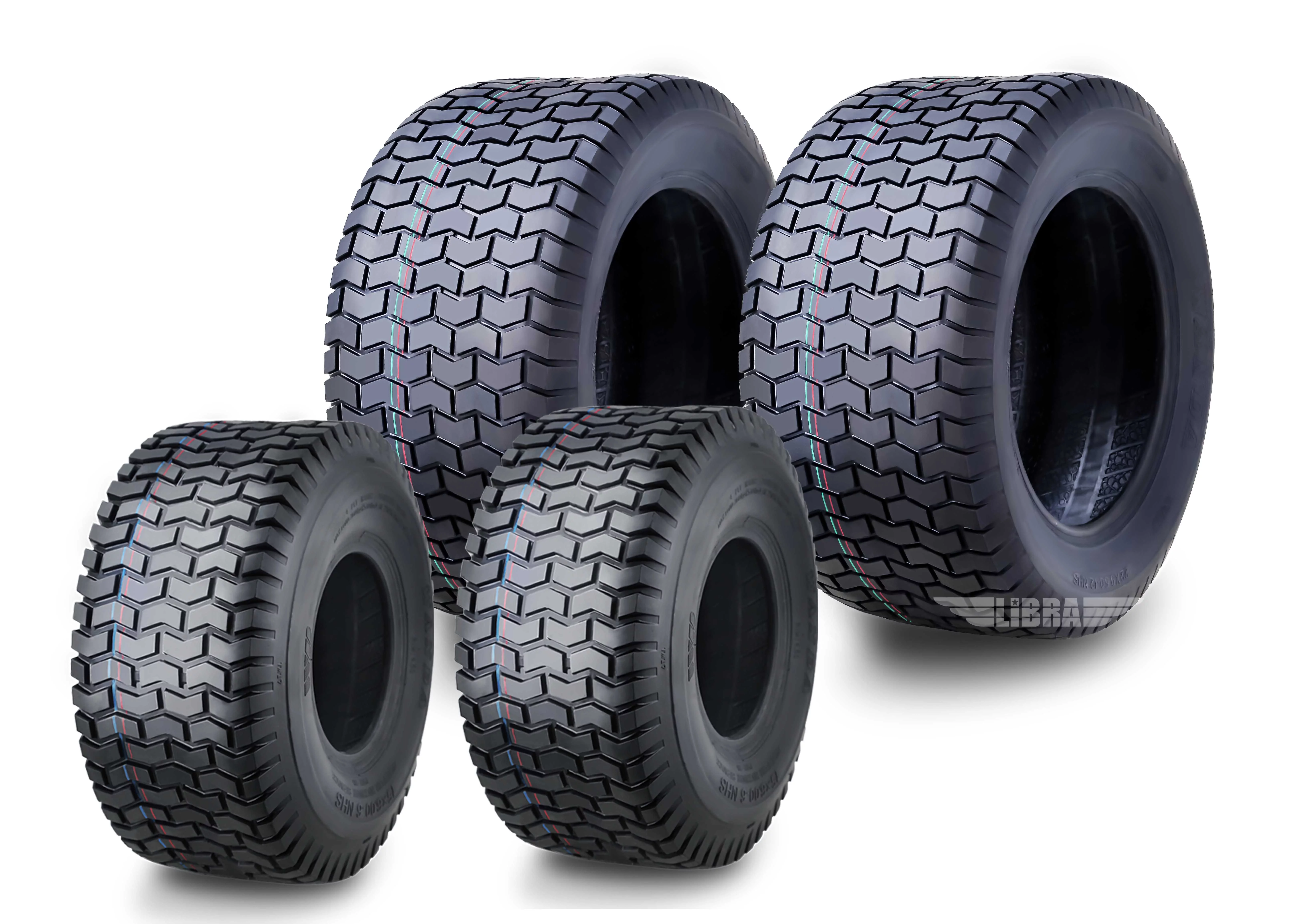 WANDA 15X6-6 & 22X9.5-12 Lawn Mower Tractor Cart Turf Tires 4 Ply-13114/13135, Set 4 - Inhomebuy