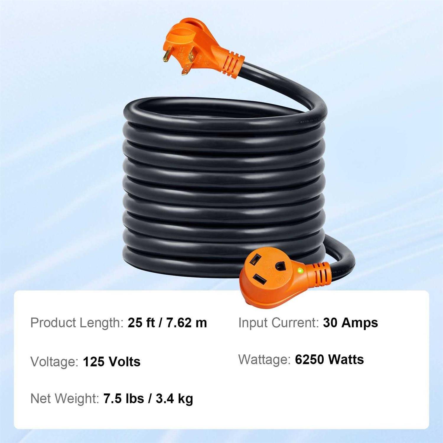 VEVOR RV Power Cord 50 Amp Heavy Duty STW Generator Cord - Inhomebuy