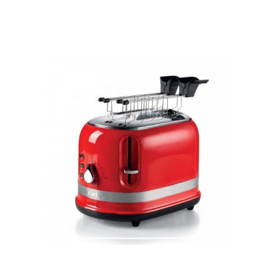 Toaster For 2 Slices With Tongs Moderna Range Red - Inhomebuy