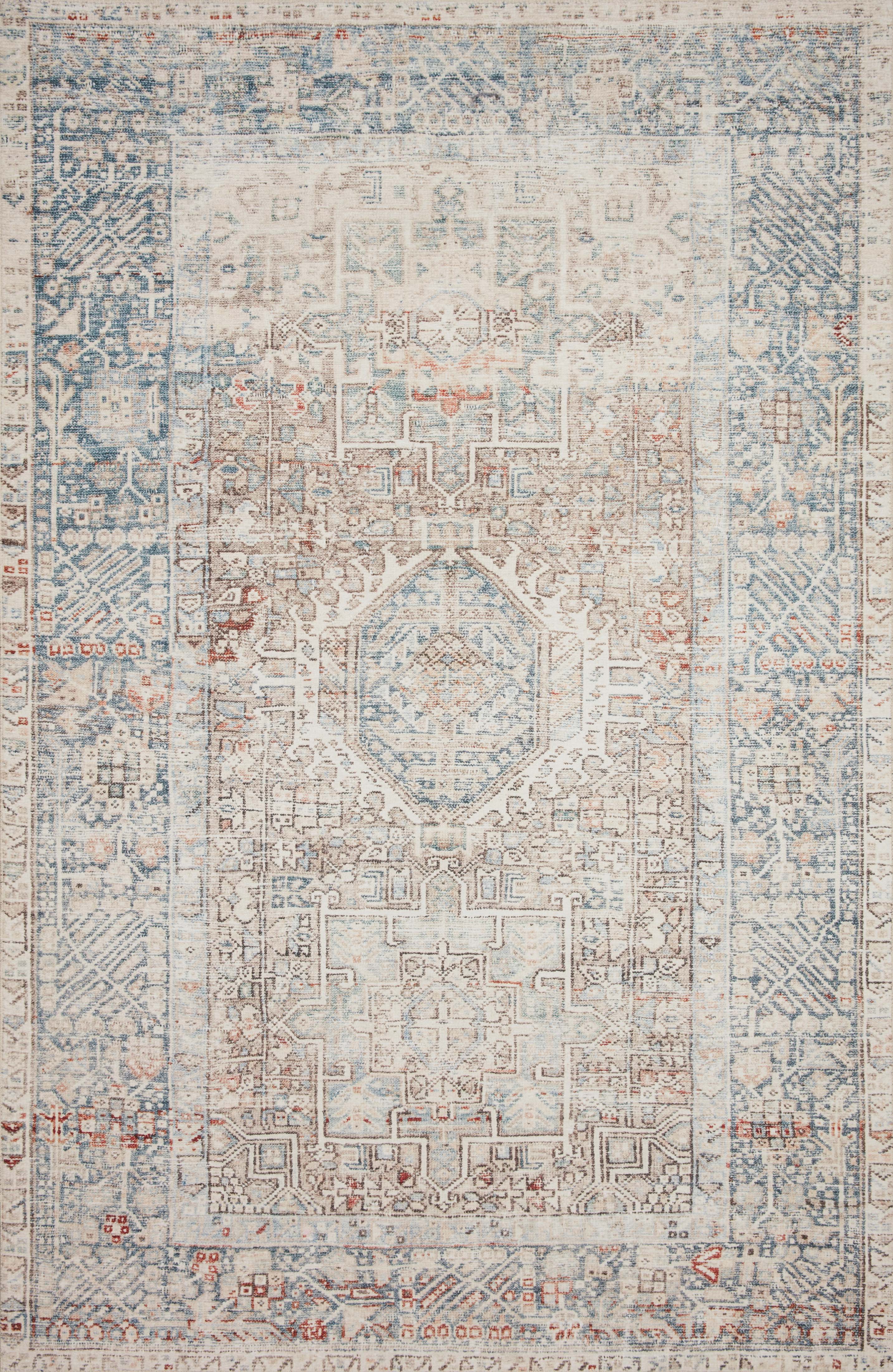 Chris Loves Julia x Loloi Rug in Natural, Ocean - 5' x 7'6