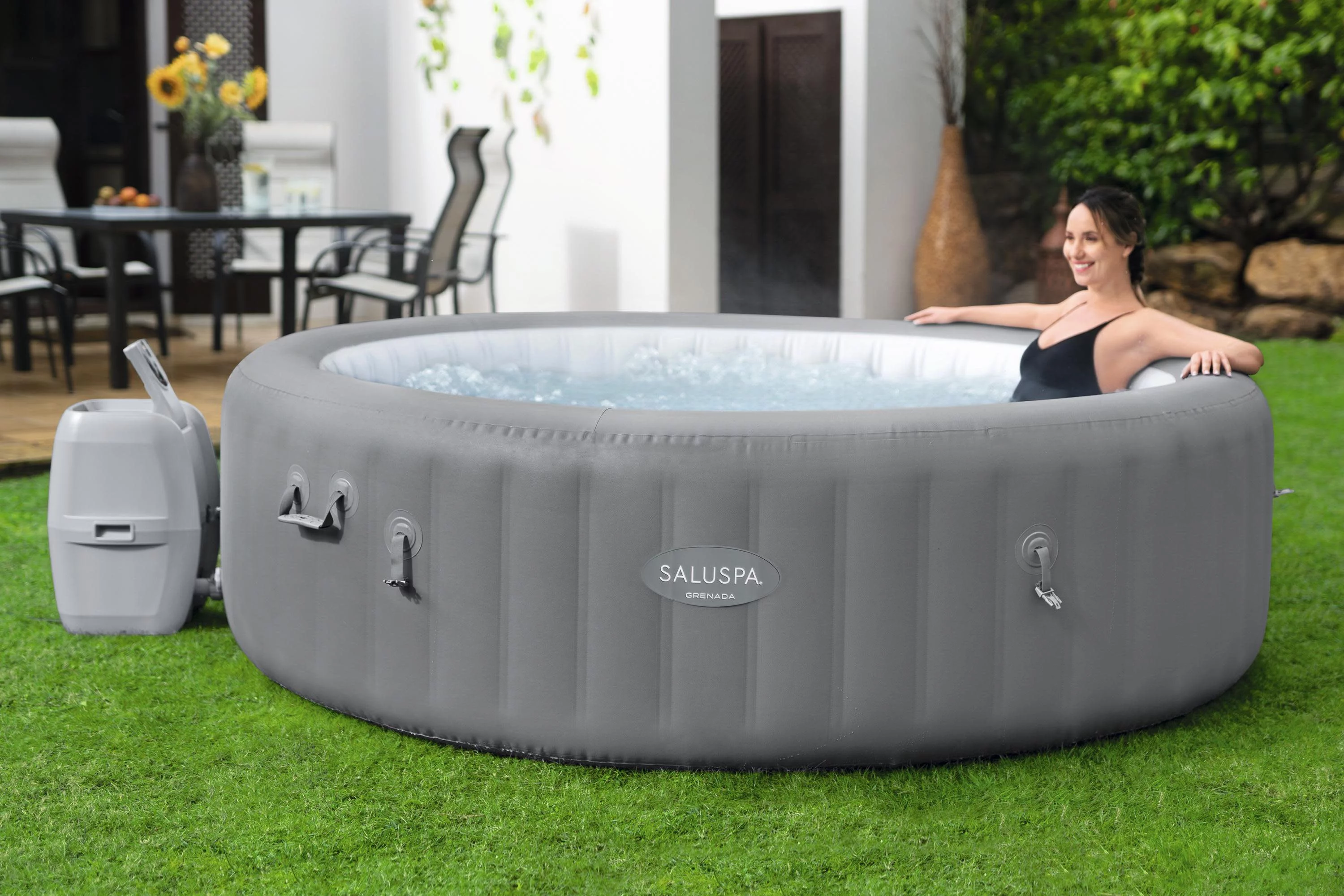 Bestway SaluSpa Grenada 6-8 Person Inflatable AirJet Hot Tub Spa - Inhomebuy
