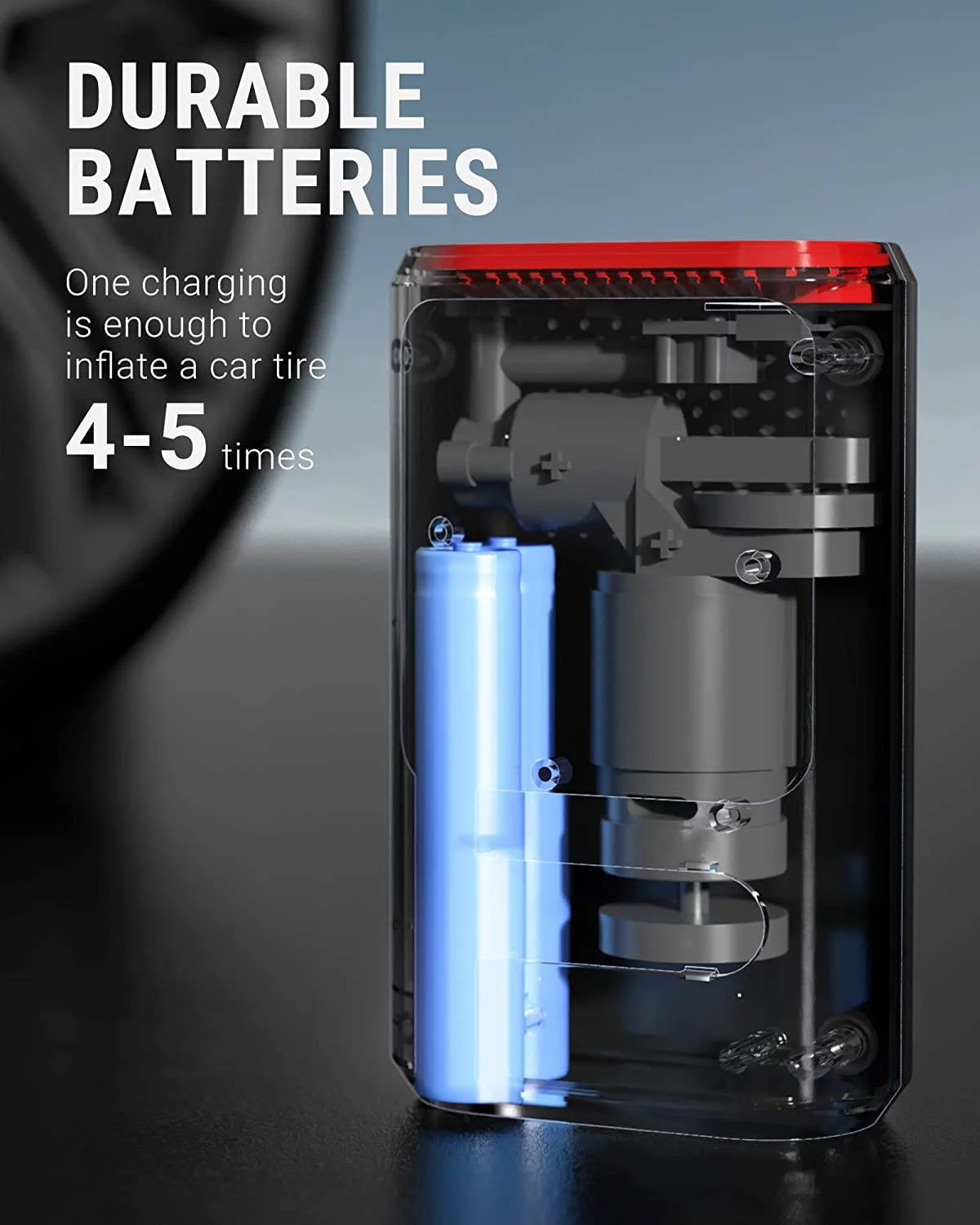 Tire Inflator Portable Air Compressor, CICPAP 150PSI Cordless Air Pump for Car Tires, Balls, Inflatables - Multipurpose Car Accessory, Auto Tire Pump with Digital Pressure Gauge - Inhomebuy