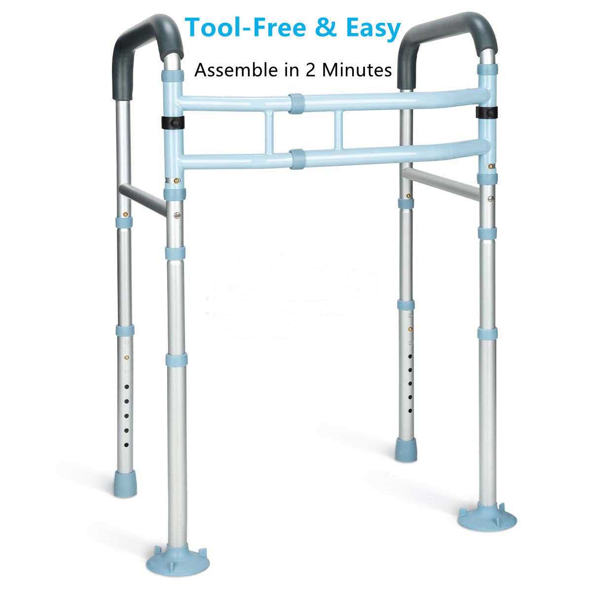 Oasisspace Stand Alone Toilet Safety Rail Heavy Duty Medical Toilet Safety Frame for Elderly Handicap and Disabled - Inhomebuy