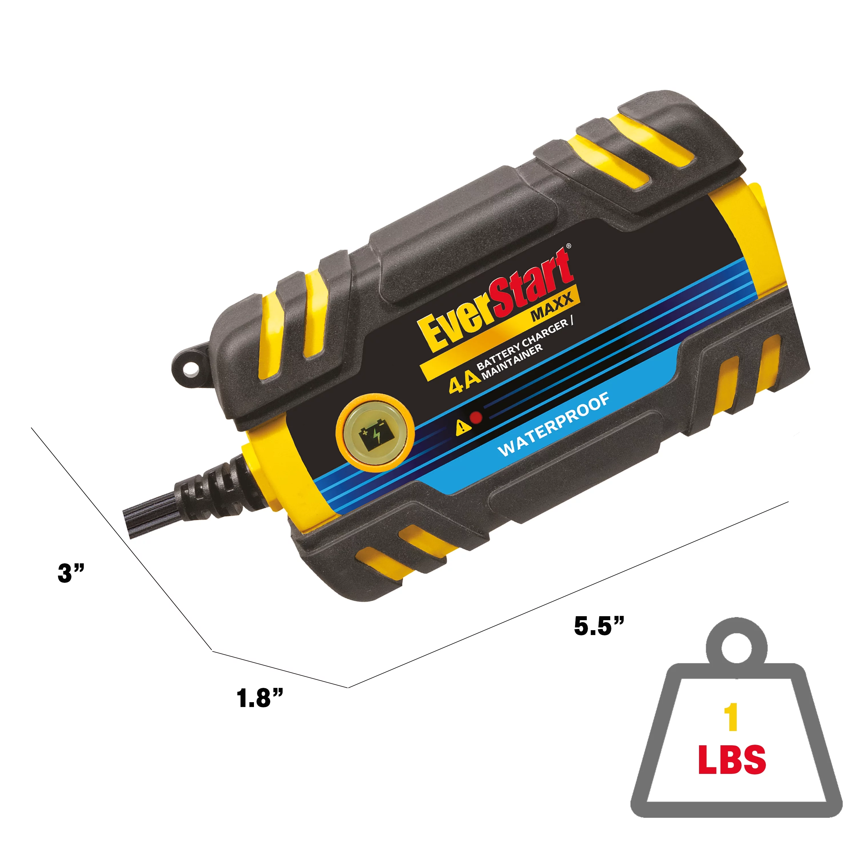 Everstart Maxx 4 Amp Waterproof 12v Automotive and Marine Battery Charger (BC4WE) - Inhomebuy