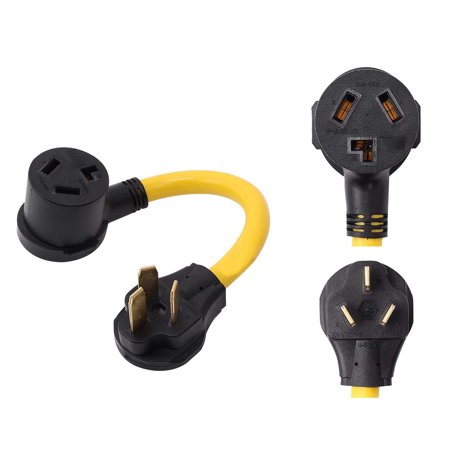 ONETAK NEMA 10-30P to 14-50R 240V 30 Amp 3 Prong Dryer Male Plug to 4 Prong Generator Female Outlet Receptacle EV Charger Compatible Te - Inhomebuy