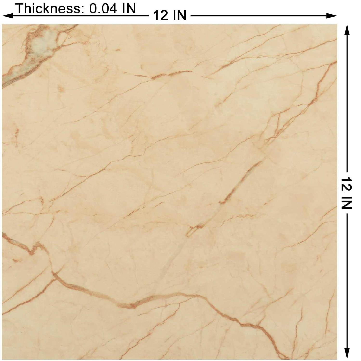 WESTICK Peel and Stick Floor Tile Grey Marble Vinyl Flooring Self Adhesive Waterproof Tile Removable Tile - Inhomebuy