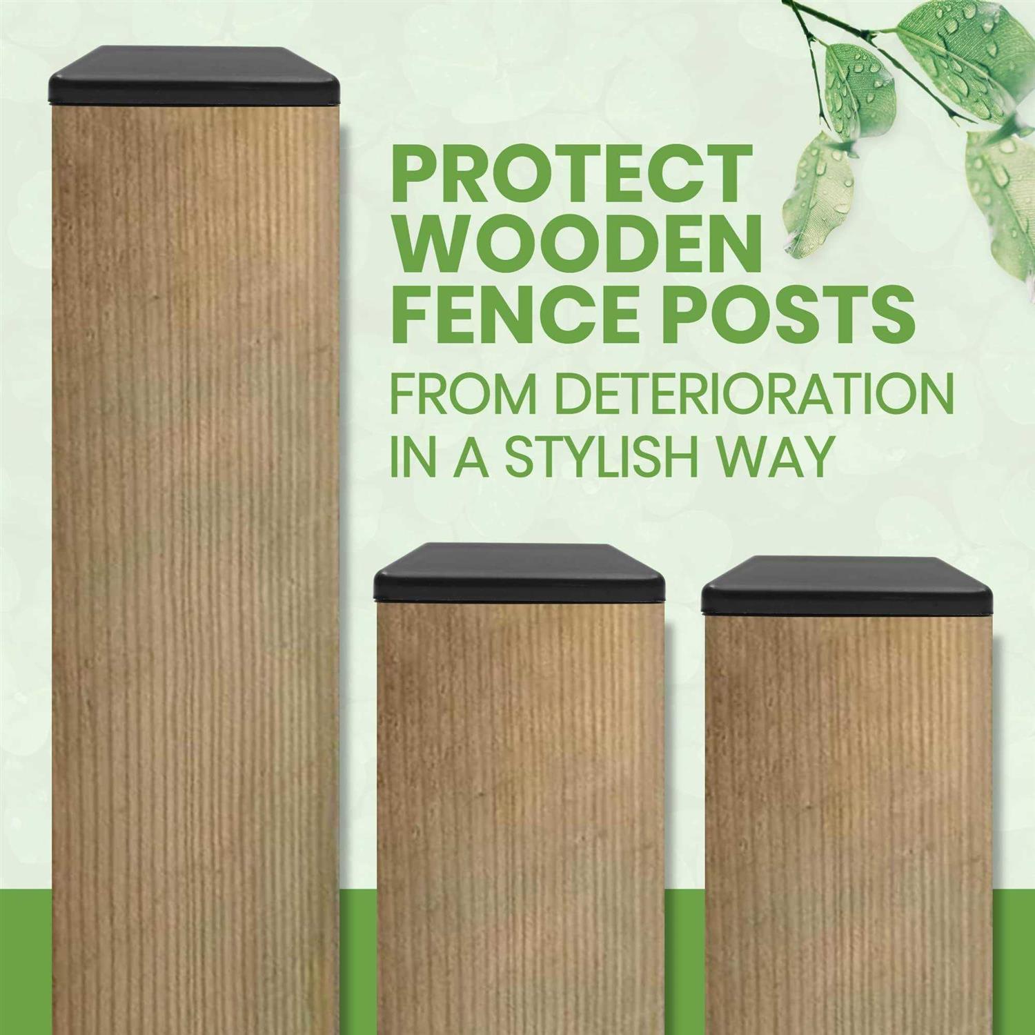 Tongass 4×4 Fence Post caps Made from Black Durable Plastic - Inhomebuy