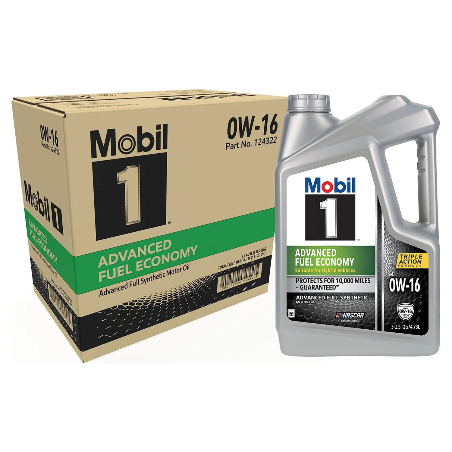 Mobil 1 Advanced Fuel Economy Full Synthetic Motor Oil 0W-16, 5 qt (3 Pack) - Inhomebuy