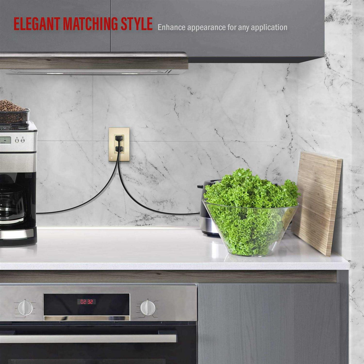 Enerlites Elite Series Decorator Receptacle Outlet Child Safe Tamper-Resistant - Inhomebuy