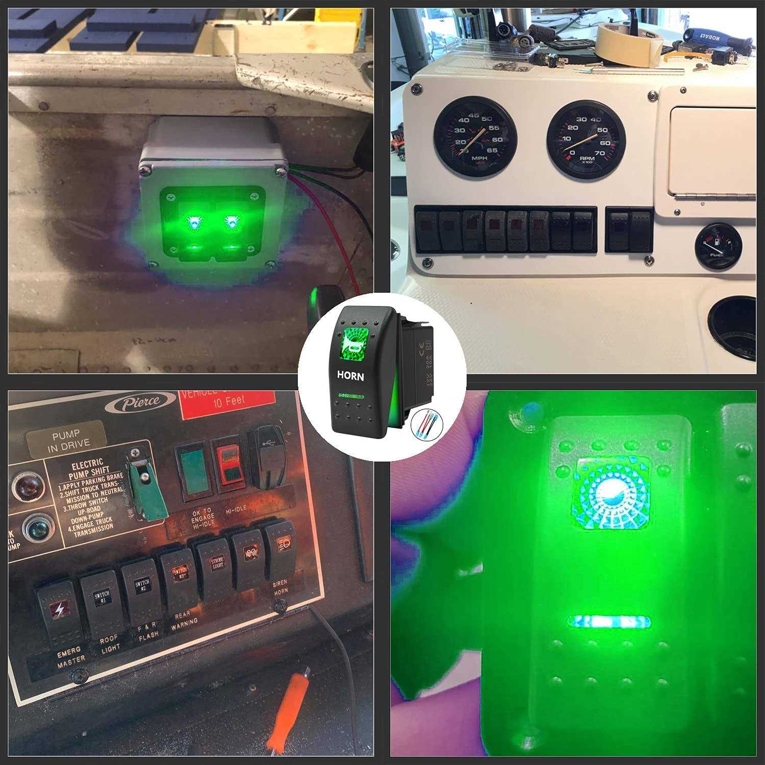 Momentary Horn Button Waterproof Rocker Switch Toggle On/off LED Light - Inhomebuy