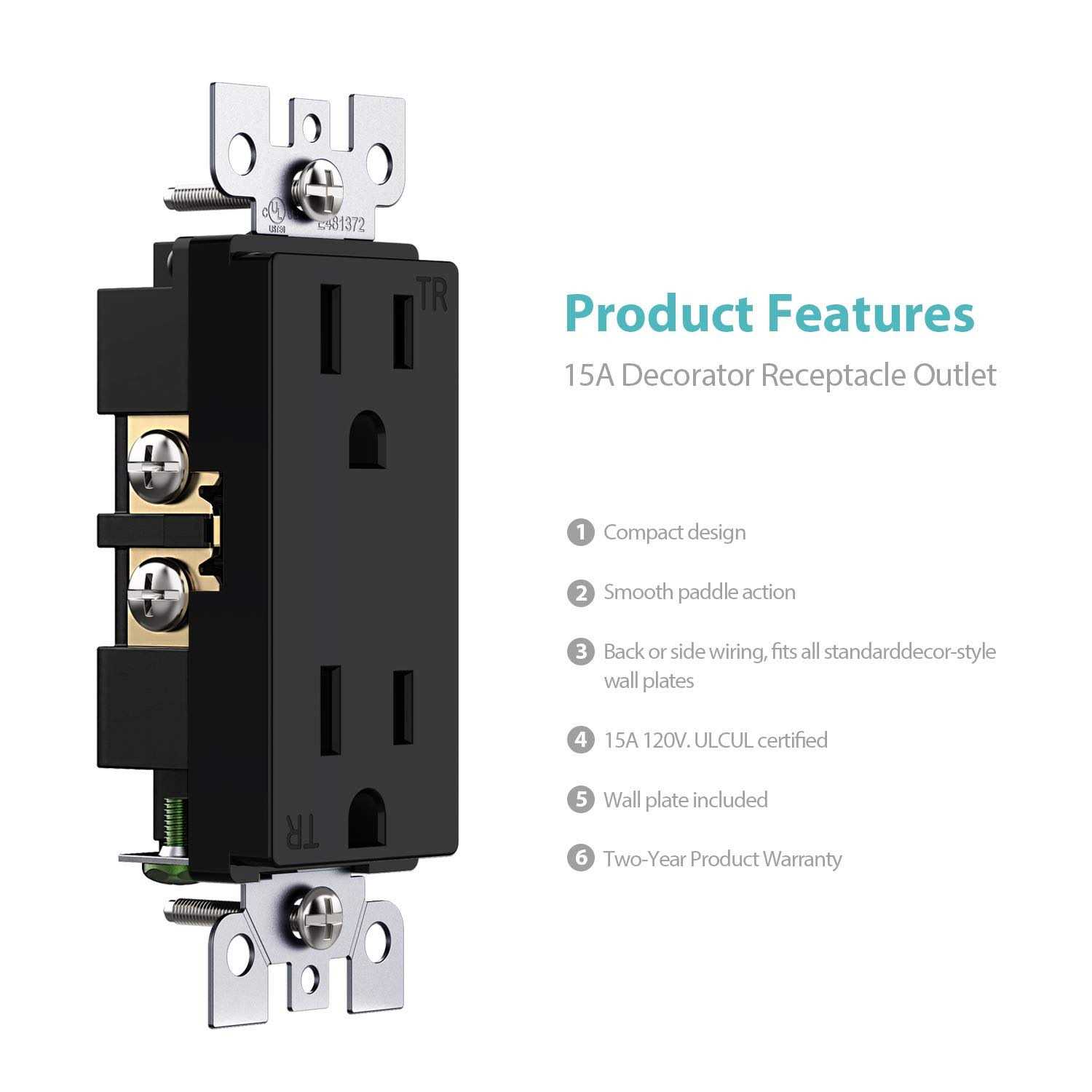 WEBANG Decorator Electrical Wall Outlet Tamper-Resistant Duplex Receptacle - Inhomebuy