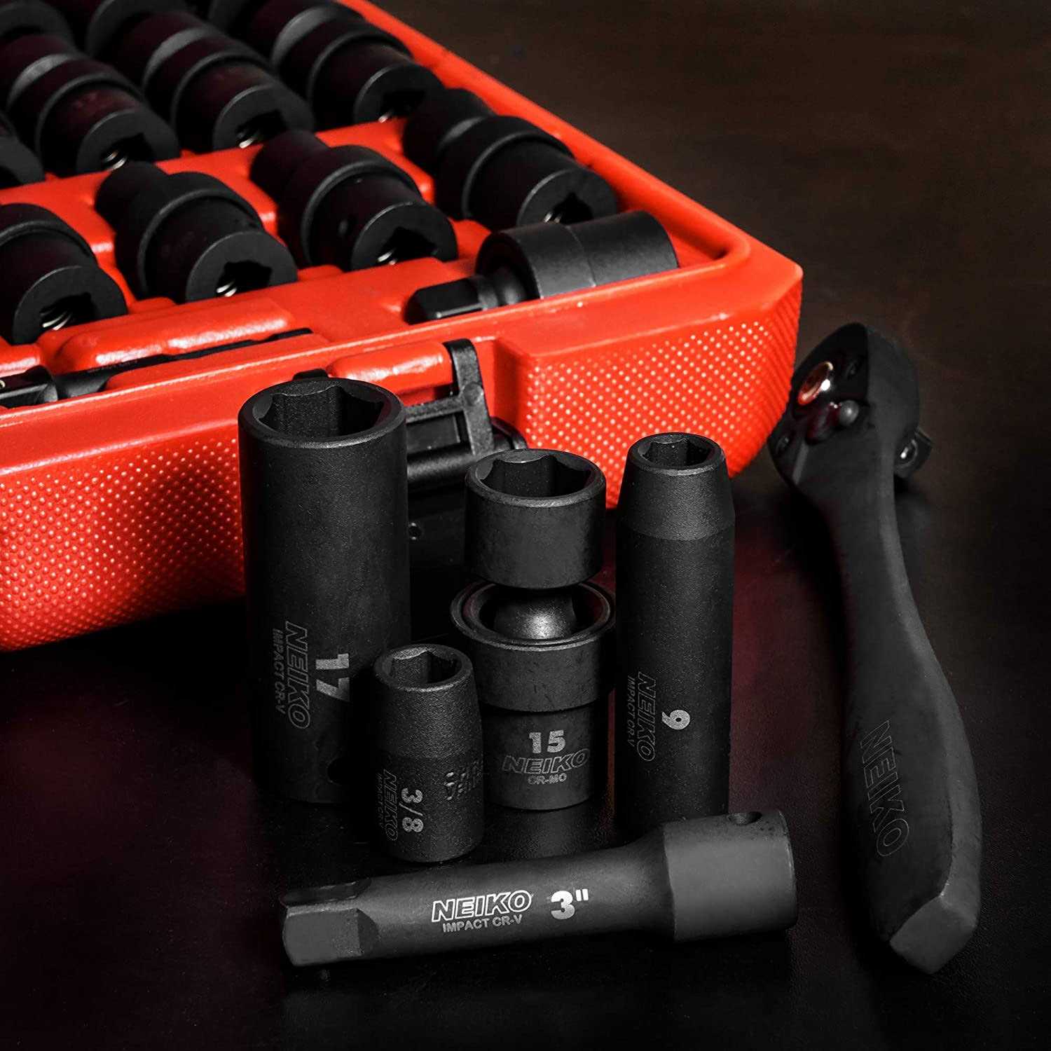 Neiko 02461A 3/4 Inch Drive Impact Socket Set SAE 1 to 1-1/2 - Inhomebuy